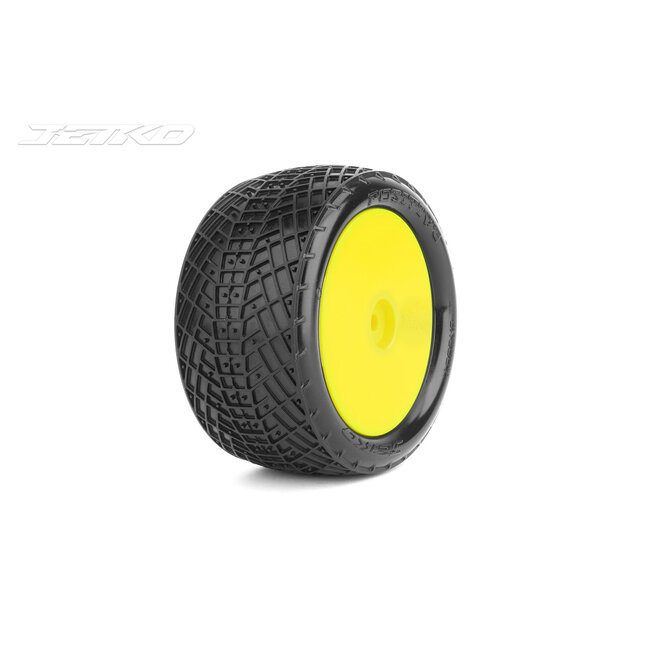 Jetko 1/10 Buggy 2&4WD Rear-POSITIVE/Dish/Yellow Rim/SUPER Soft [2007DYSSG] PRE MOUNTED