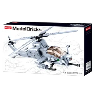 SLUBAN Sluban - B0838 MB AH-1Z ATTACK HELICOPTER 482 PCS 10+ C12
