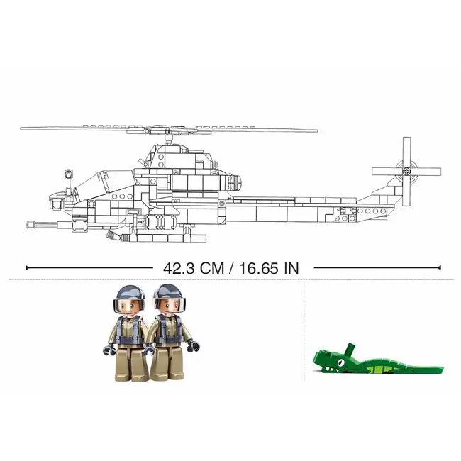 Sluban - B0838 MB AH-1Z ATTACK HELICOPTER 482 PCS 10+ C12