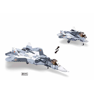 SLUBAN Sluban Gray White Jet Fighter 2 in 1