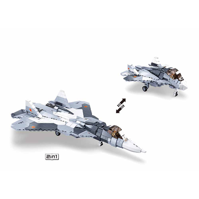 Sluban Gray White Jet Fighter 2 in 1