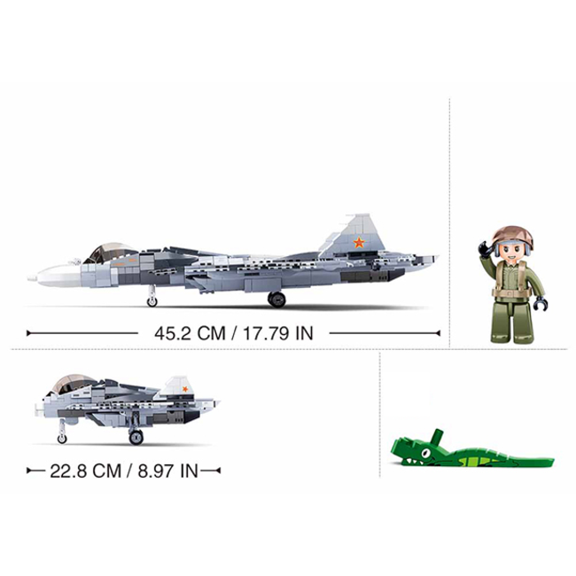 Sluban Gray White Jet Fighter 2 in 1