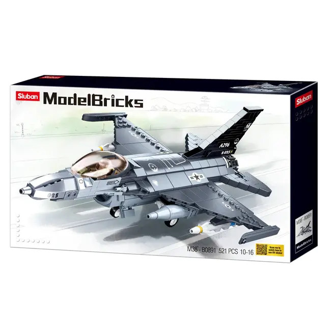 Sluban - B0891 MODEL BRICKS F-16C FALCON FIGHTER 521 PCS AGES 10+ C12