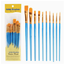 PAINT BRUSH SET Budget 10pc flat 5/8, 4, 6, 8 point 2/0,1, 2, 2, 3 , 5