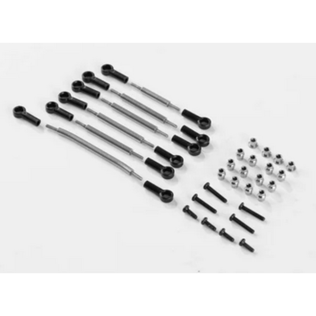 FMS Upgrades - FCX24 METAL LINK ROD SET  For Smasher, Power Wagon, K5 Blazer, Lemur, Unimog 421