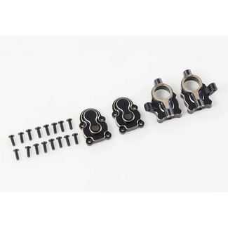 FMS FMS Upgrades - FCX24/FCX18 PORTAL AXLE COVER SET BLACK For FCX24 Power Wagon, FCX24 Lemur, FCX18 Land Cruiser 80, FCX18 K10
