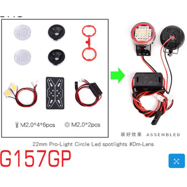 RACE  SPOTLIGHTS 22mm MULTI LED LOOK WITH ULTRA BRIGHT 3WATT CRE LED & MOUNTING