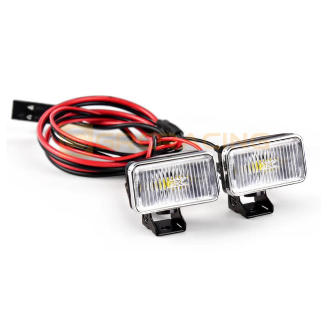 INJORA LED SPOTLIGHTS RECTANGLE 20x12mm CLEAR   LENS  WITH MOUNTING BRACKET KIT