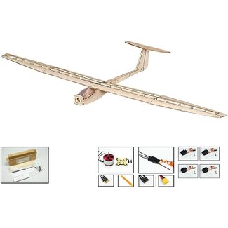 DANCING WINGS DANCING WINGS HOBBY EP Balsa Glider Griffin Kit (1.55m) WITH ESC, MOTOR AND SERVOS