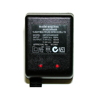 HITEC MODEL ENGINES  240V CHARGER 8 CELL TX 2.1mm Neg Tip  AND 4 CELL RX CHARGER 60MAH
