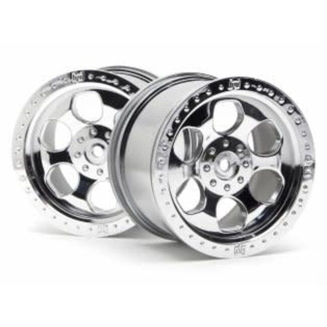 HPI #3117 - 6 SPOKE WHEEL SHINY CHROME (83x56mm/2pcs)