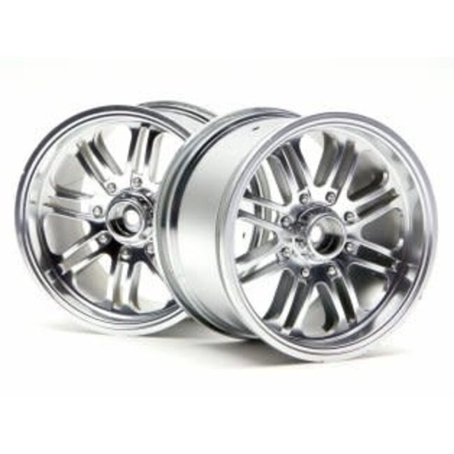 HPI #3138 - 8 SPOKE WHEEL SATIN CHROME (83x56mm/2pcs)