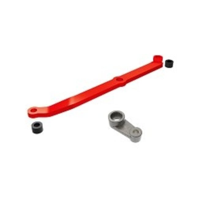 TRAXXAS  Steering link, 6061-T6 aluminum (RED-anodized)/ servo horn,