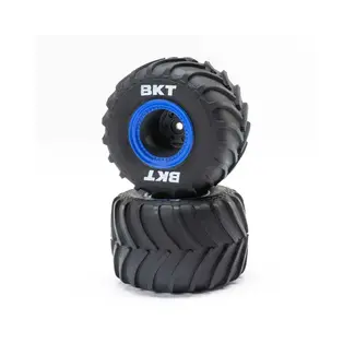 LOSI Losi Premounted MT Tyres with BLUE Beadlocks, 2pcs, Mini LMT