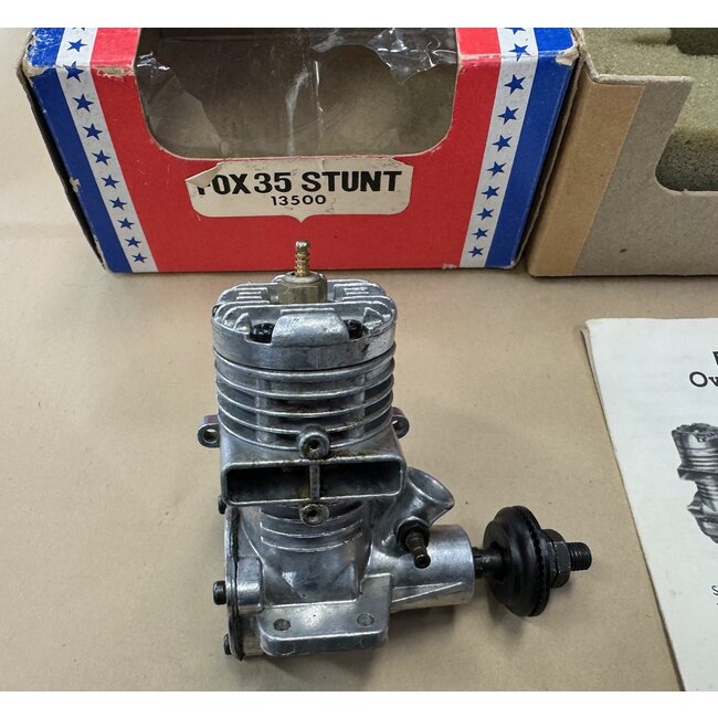 FOX 35 C/L STUNT ENGINE EARLY DATE TBC ( new old stock ) WITH ORIGINAL BOX NO MUFFLER