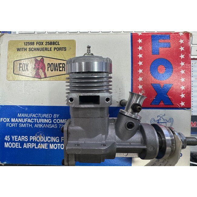 FOX 25 BB C/L STUNT ENGINE  ( new old stock ) WITH ORIGINAL BOX &  MUFFLER