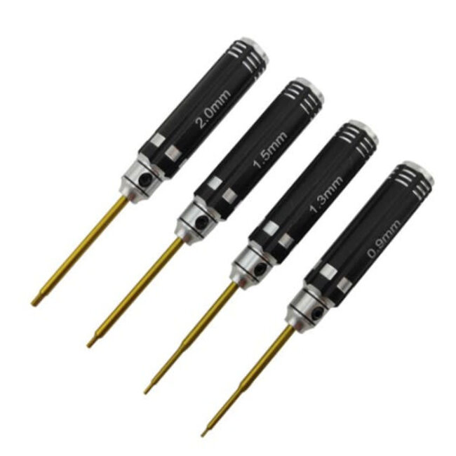 ACE Classic Mini Allen Wrench Set - Black A 4pcs Hex0.9/1.3/1.5/2.0 x 110mm