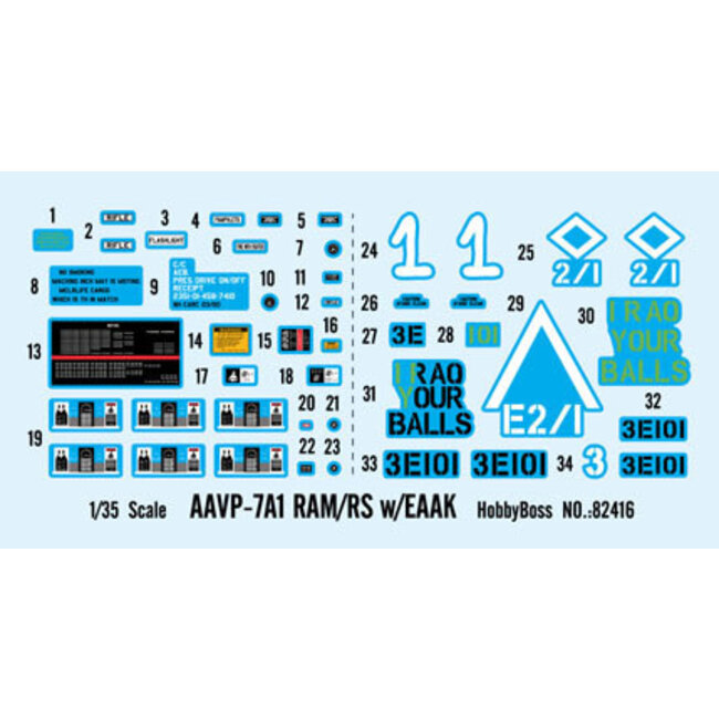 HobbyBoss 1/35 AAVP-7A1 RAM/RS w/EAAK Plastic Model Kit [82416]