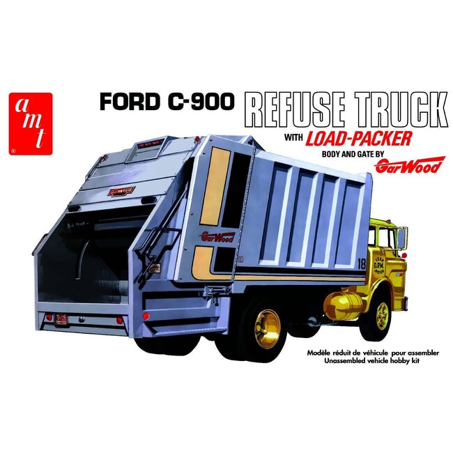 AMT 1/25 Ford C-900 Gar Wood Load Packer Garbage Truck Plastic Model Kit