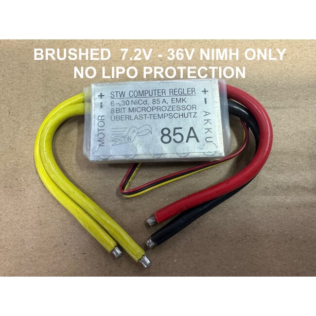 STW BRUSHED SPEED CONTROL 85 AMP ( SALE $60.00 ) 7.2-36V NIMH  ( NO LIPO CUT OFF )