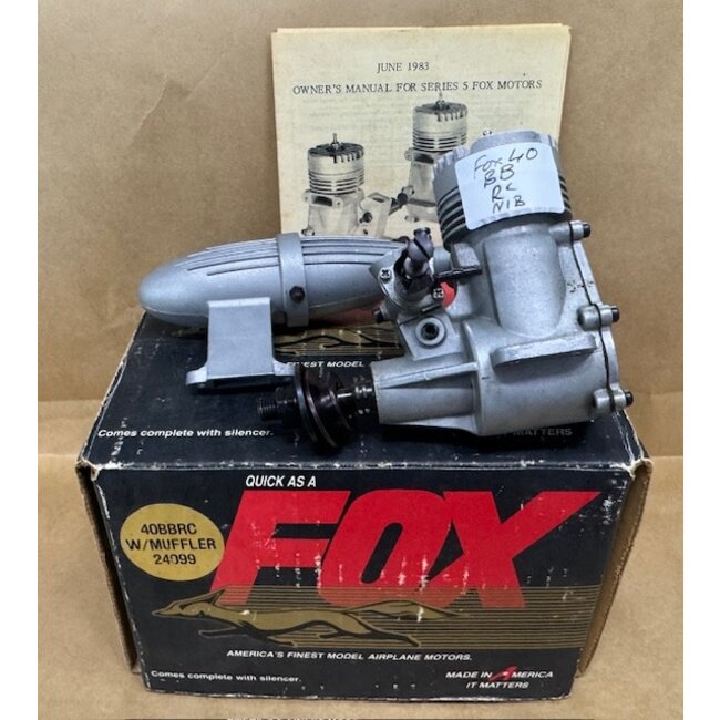 FOX 40 BB RC 1983 VINTAGE MOTOR NIB WITH MUFFLER & INSTRUCTIONS