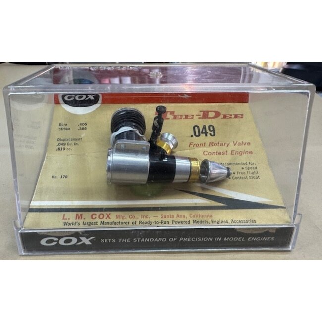 COX  ENGINE TEE DEE .049 VINTAGE 1975  JEWEL CASE ALL ORIGINAL NIB