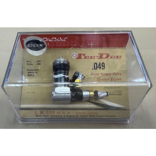 COX  ENGINE TEE DEE .049 VINTAGE 1975  JEWEL CASE ALL ORIGINAL NIB