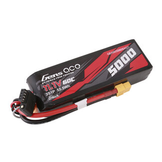 GENS ACE Gens Ace G-Tech 3S 5000mAh 60C 11.1V Soft Pack Lipo Battery (XT60)