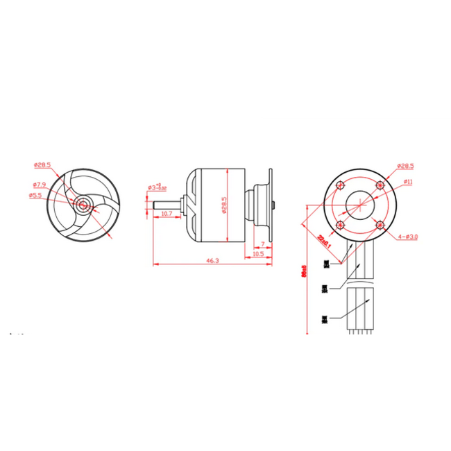 EMAX OUTRUNNER MOTOR CF 28125 2200KV SUITS 2-3S 9-10 X 5 PROP