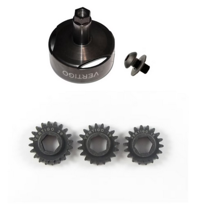 Vertigo Steel  VP Losi Hex drive clutch bell & pinions