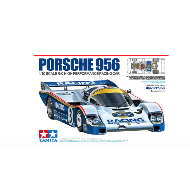 Tamiya 1/10 47508 1/10 RC Porsche 956 GROUP C Limited Edition NO ESC INCLUDED  REQUIRES TX, RX, ESC, BATTERY CHARGER & PAINT.