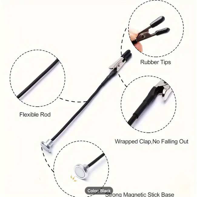 ACE Model Painting Stand Small black box  with 10-Piece Magnetic Flexible Alligator Clip Rod Set