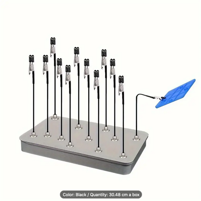 ACE Model Painting Stand Medium Siver box  with 12-Piece Magnetic Flexible Alligator Clip Rod Set