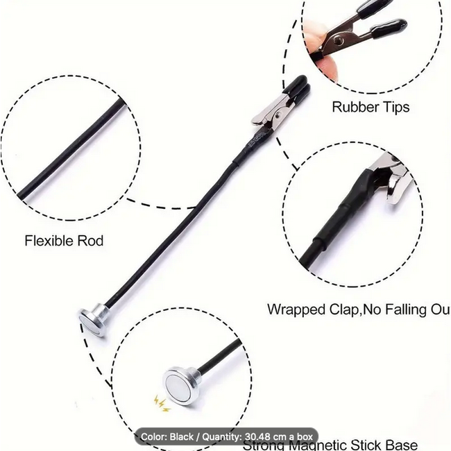 ACE Model Painting Stand Medium Siver box  with 12-Piece Magnetic Flexible Alligator Clip Rod Set