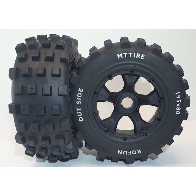 ROVAN BAJA 5SC REAR TYRE & RIM SET 195 X 80