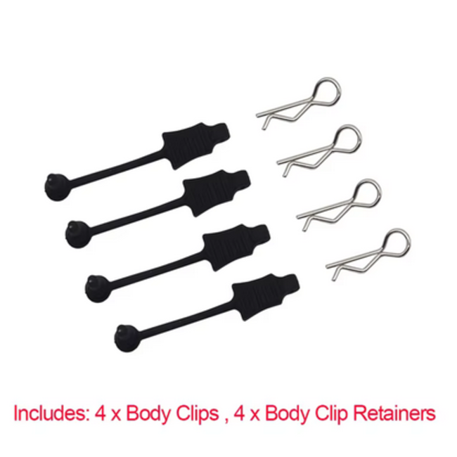 ACE BODY PINS WITH RUBBER  RETAINERS X4