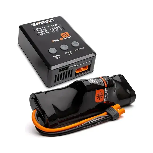 Spektrum 3300mAh 8.4v NiMH and S100 Charger Powerstage Charging Combo