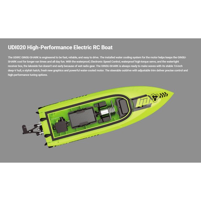 UDIRC RC Boat UDI020 2.4Ghz Remote Control High Speed Electronic Racing Boat