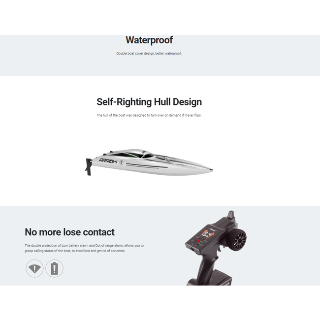 UDIRC Brushless Motor RC Boats, UDI005 white