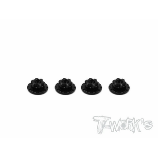 T-WORKS T-WORKS Alum large-contact serrated flanged nut Black M4 (4pcs.)
