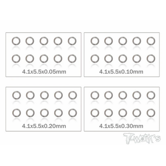 T-WORKS T-WORKS 4mm Shim Washer Set ( 0.05,0.1,0.2,0.3mm each 10pcs. )