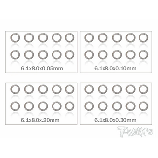 T-WORKS T-WORKS 6mm Shim Washer Set ( 0.05,0.1,0.2,0.3mm each 10pcs. )