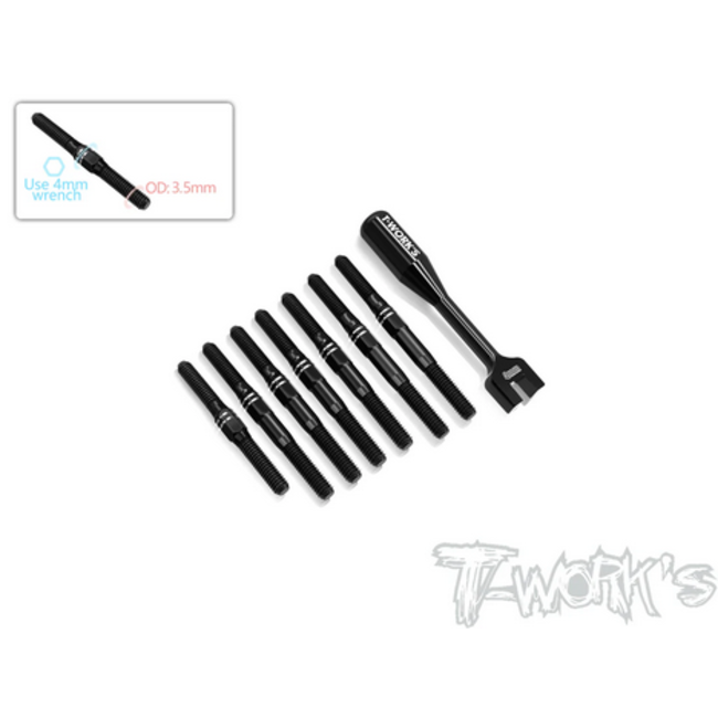 T-WORKS B74.2D 64 Titanium Black Coating Turnbuckle Set ( For Team Associated RC10 B74.2 /  RC10 B74.2D /RC10 B74.2D ED )