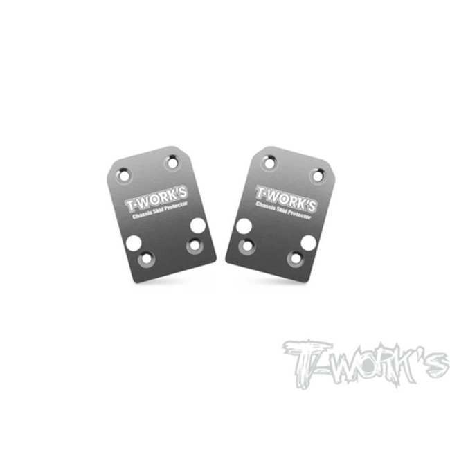 T-WORKS TLR 22X-4 Rear Chassis Skid Protector Stainless Steel  ( TLR 22X-4 ) 2pcs.