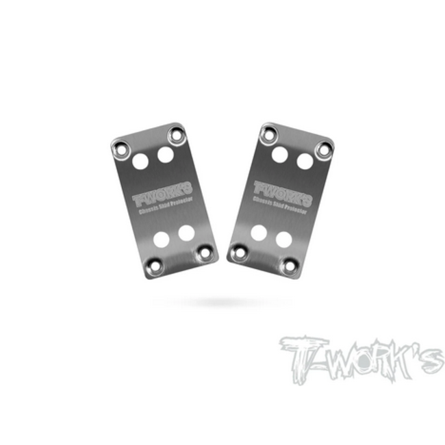 T-WORKS B6.3/B6.2 Rear Chassis Skid Protector Stainless Steel ( Team Associated RC10 B6.3/B6.2) 2pcs.