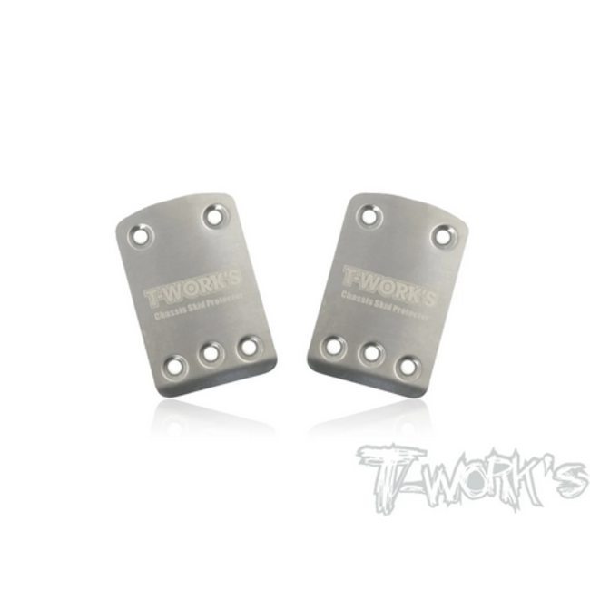 T-WORKS B64/B64D Rear Chassis Skid Protector Stainless Steel ( For Team Associated RC10 B64/B64D ) 2pcs.