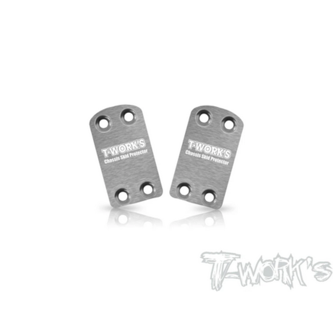 T-WORKS B7 Rear Chassis Skid Protector Stainless Steel ( Team Associated RC10 B7 ) 2pcs.