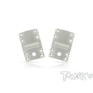 T-WORKS T-WORKS B74 Rear Chassis Skid Protector Stainless Steel ( Team Associated RC10 B74 ) 2pcs.