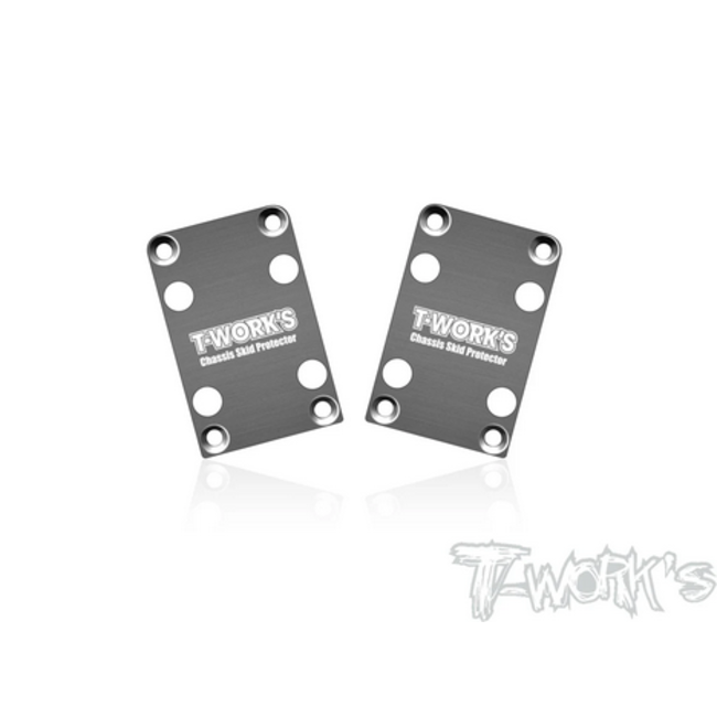 T-WORKS B74.2/B74.1 Rear Chassis Skid Protector Stainless Steel ( Team Associated RC10 B74.2/B74.1 ) 2pcs.