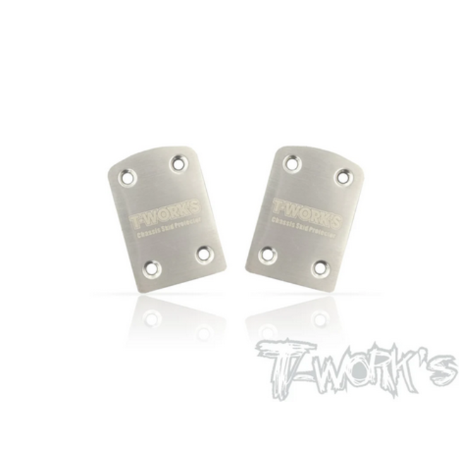T-WORKS Xray XB4 Rear Chassis Skid Protector Stainless Steel ( Xray XB4 ) 2pcs.